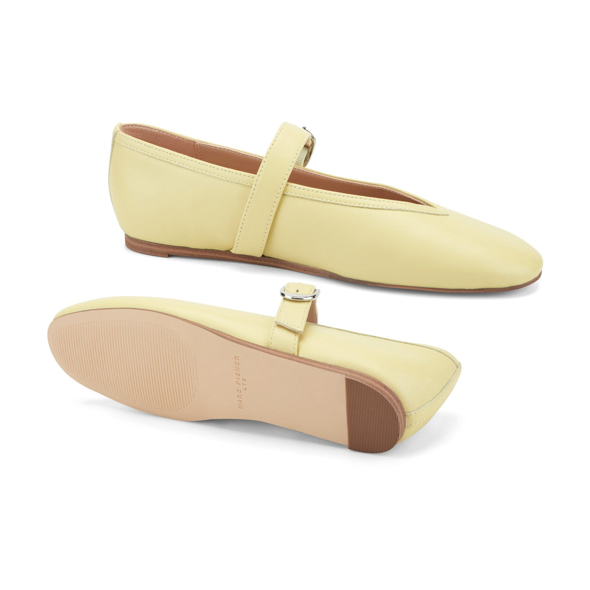Godea Mary Jane Ballet Flat - Yellow Leather | Marc Fisher