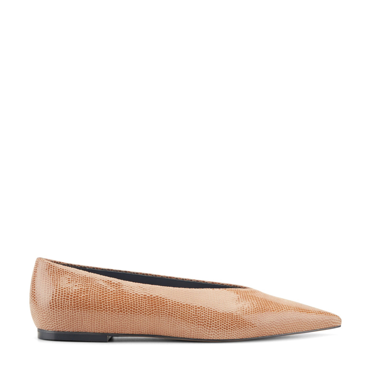 Casee Leather Flat - Natural Embossed Leather | Marc Fisher