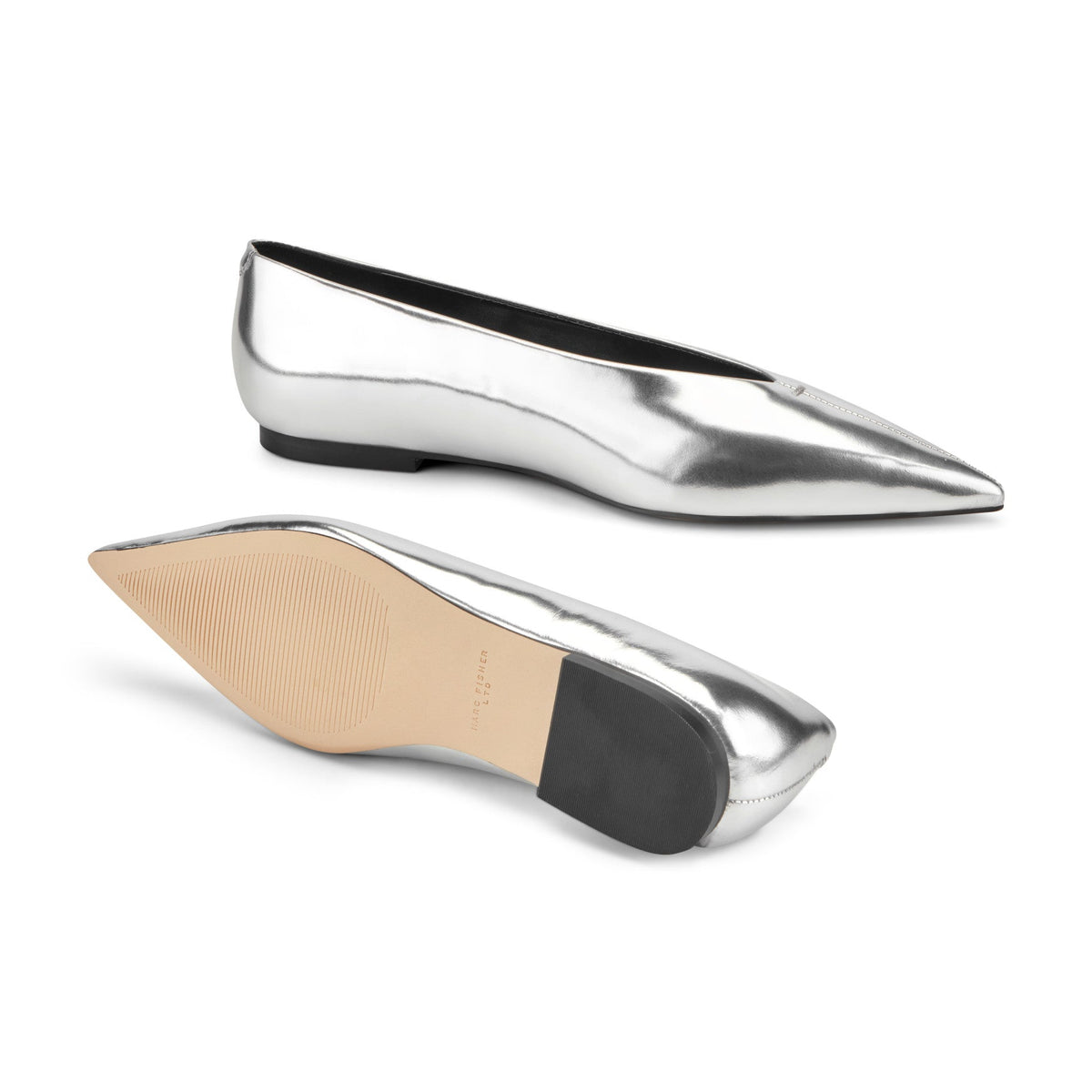 Casee Leather Flat - Silver Metallic | Marc Fisher