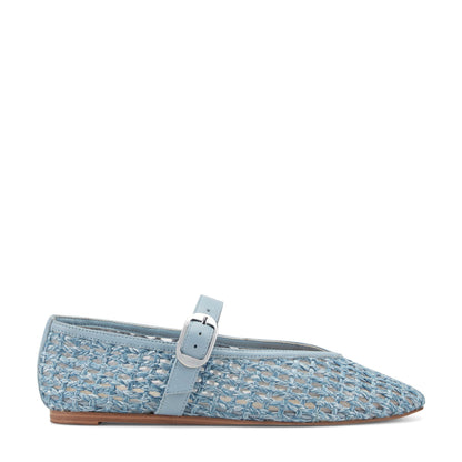 Godea Mary Jane Ballet Flat - Light Blue Raffia | Marc Fisher