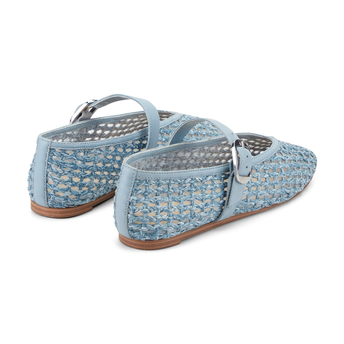 Godea Mary Jane Ballet Flat - Light Blue Raffia | Marc Fisher