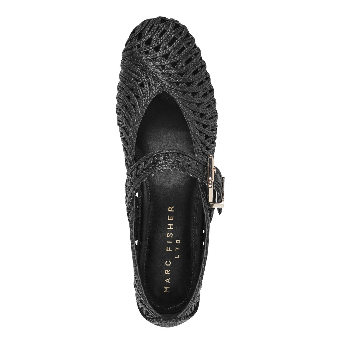 Emillia Woven Mary Jane Ballet Flat - Black | Marc Fisher