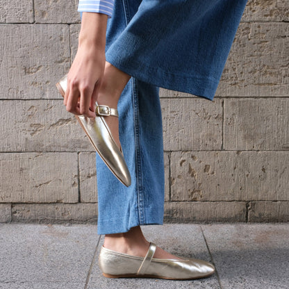 Godina Mesh Mary Jane Ballet Flat - Silver Mesh | Marc Fisher