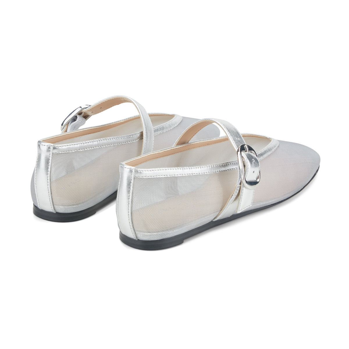 Godina Mesh Mary Jane Ballet Flat - Silver Mesh | Marc Fisher