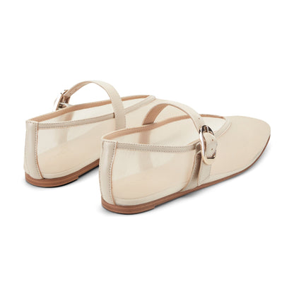 Godina Mesh Mary Jane Ballet Flat - Natural Mesh | Marc Fisher
