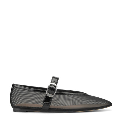 Godina Mesh Mary Jane Ballet Flat - Black Mesh | Marc Fisher