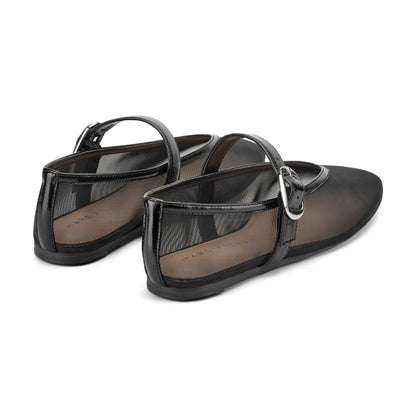 Godina Mesh Mary Jane Ballet Flat - Black Mesh | Marc Fisher