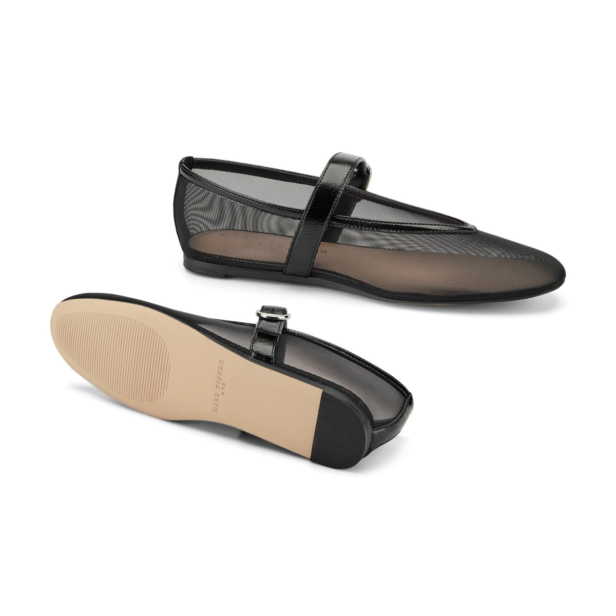 Godina Mesh Mary Jane Ballet Flat - Black Mesh | Marc Fisher