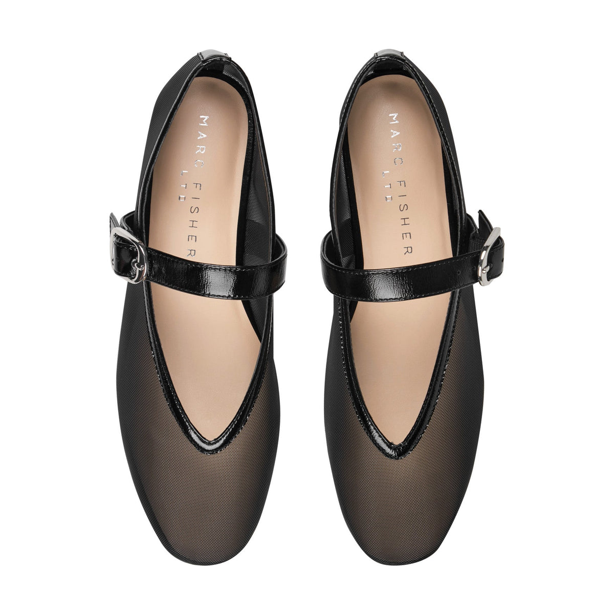 Godina Mesh Mary Jane Ballet Flat - Black Mesh | Marc Fisher