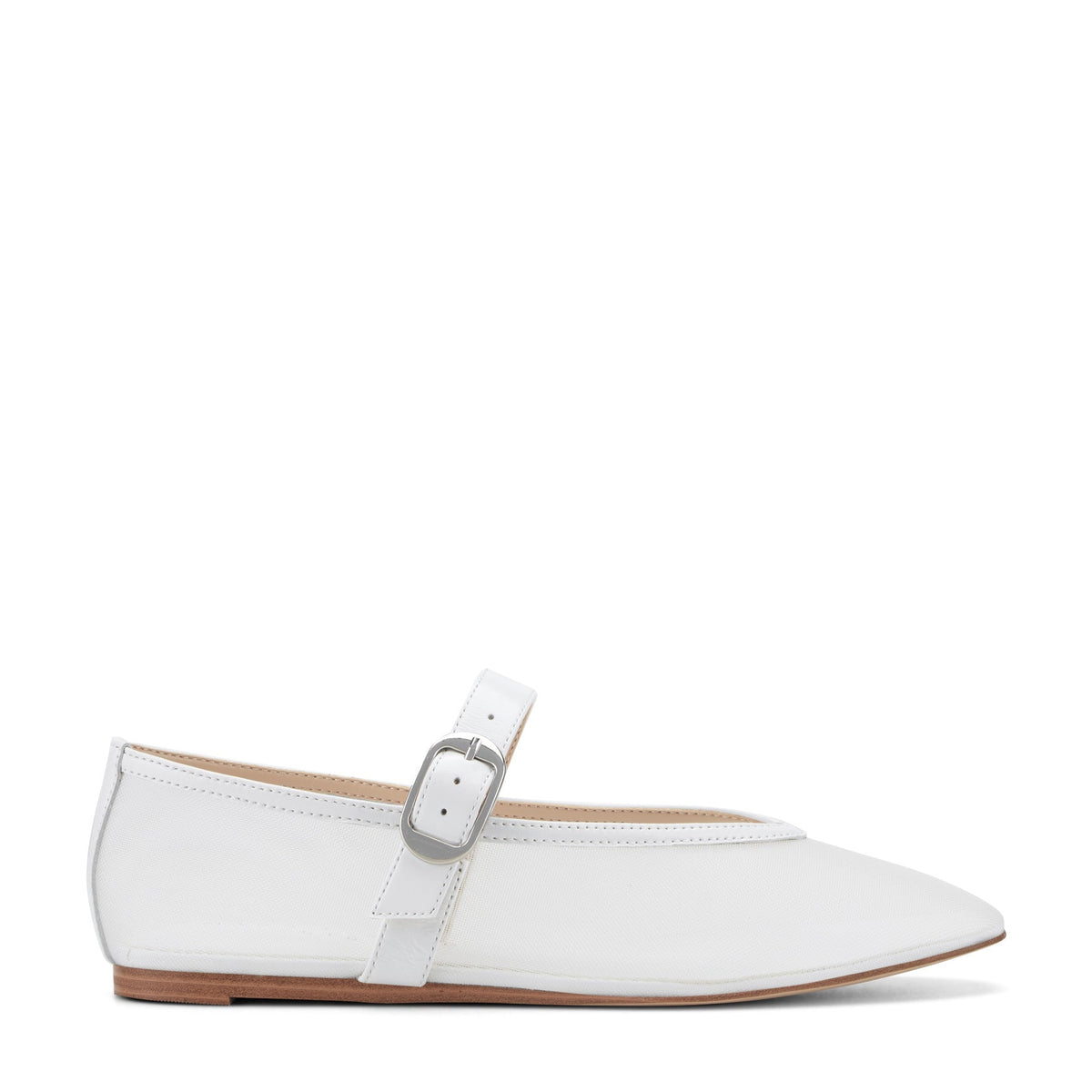 Godina Mesh Mary Jane Ballet Flat - White mesh | Marc Fisher