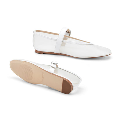 Godina Mesh Mary Jane Ballet Flat - White mesh | Marc Fisher