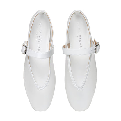 Godina Mesh Mary Jane Ballet Flat - White mesh | Marc Fisher