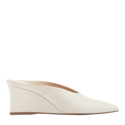 Malley Leather Wedge Mule - Ivory Leather | Marc Fisher