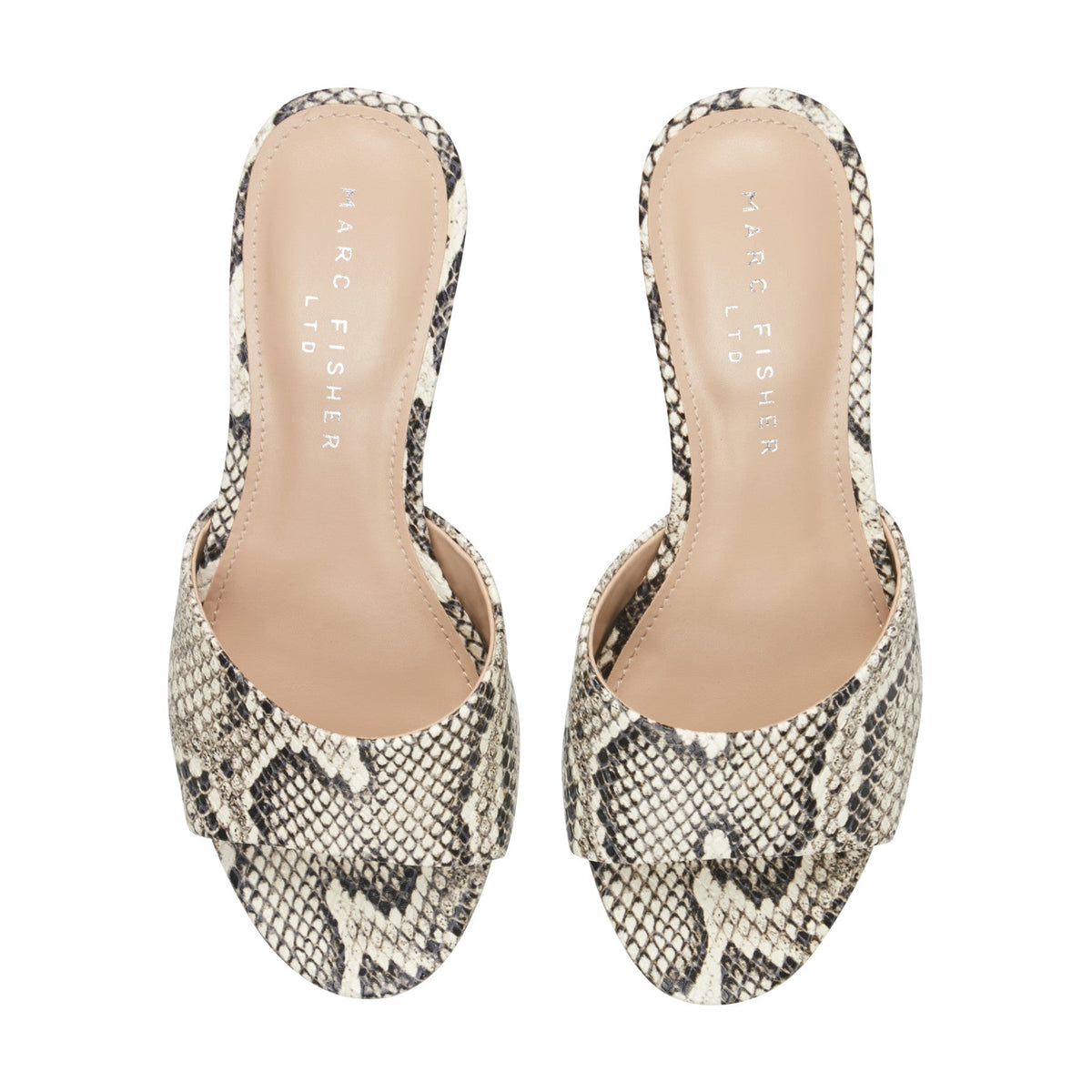 Finny Leather Mule Sandal - Snake Printed Leather | Marc Fisher