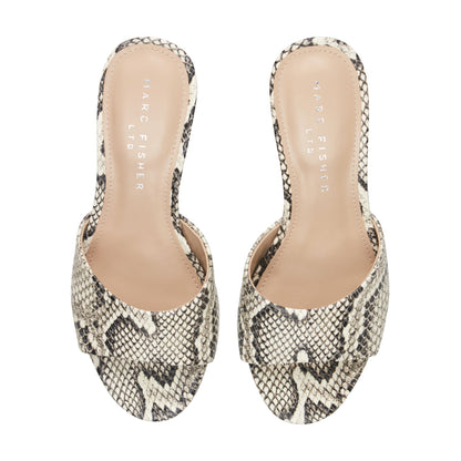 Finny Leather Mule Sandal - Snake Printed Leather | Marc Fisher
