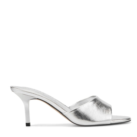 Finny Leather Mule Sandal - Silver Leather | Marc Fisher
