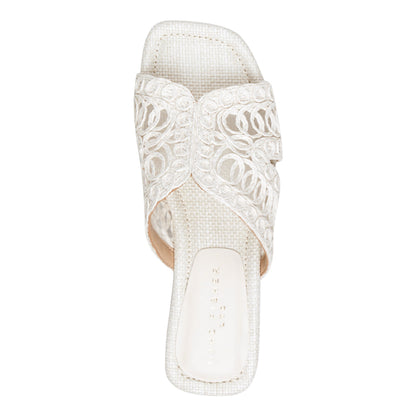 Nalany Flat Sandal - White | Marc Fisher