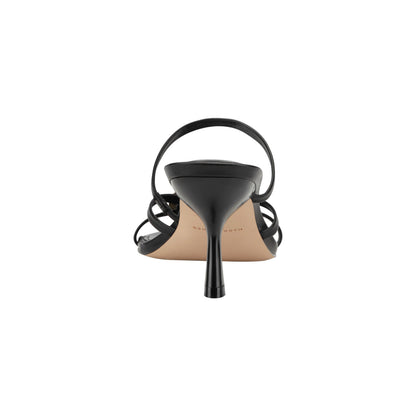 Natesa Leather Embellished Sandal - Black Leather | Marc Fisher