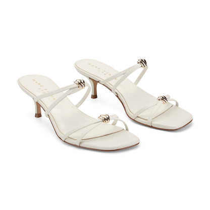 Baizel Leather Mule Sandal - Cream Leather | Marc Fisher