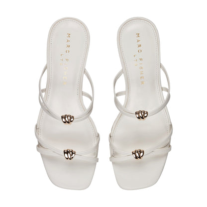 Baizel Leather Mule Sandal - Cream Leather | Marc Fisher