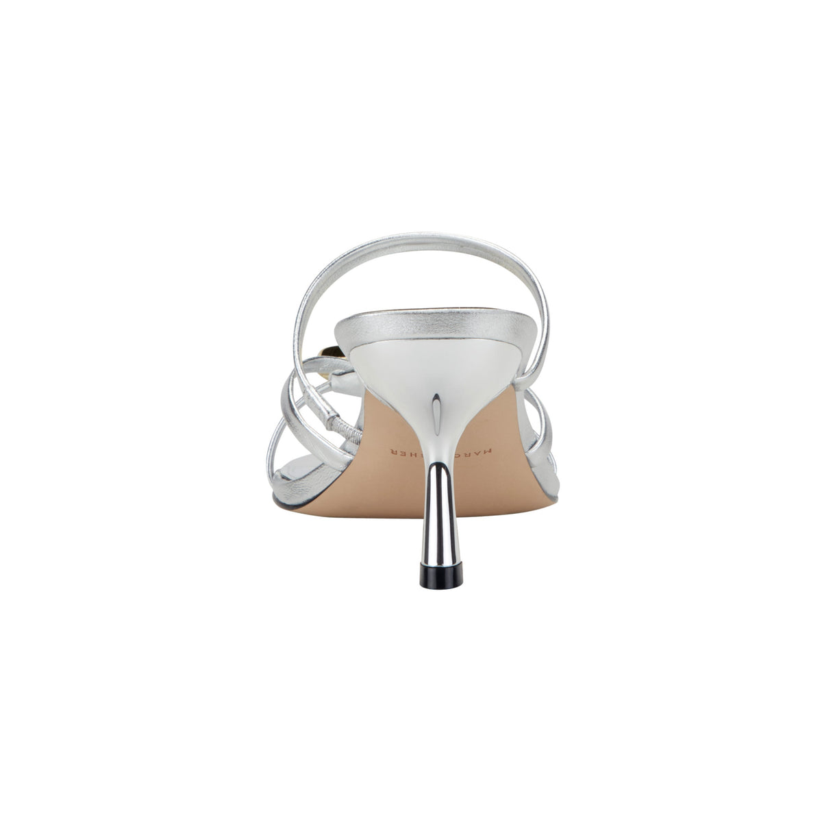Natesa Leather Embellished Sandal - Silver Leather | Marc Fisher