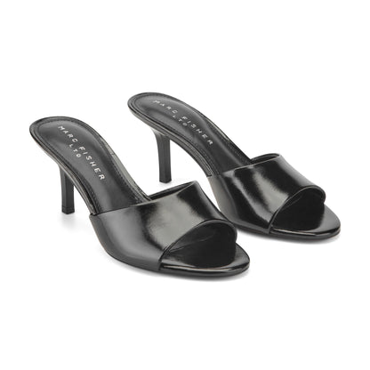 Finny Leather Mule Sandal - Black Leather | Marc Fisher