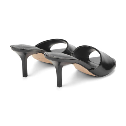 Finny Leather Mule Sandal - Black Leather | Marc Fisher