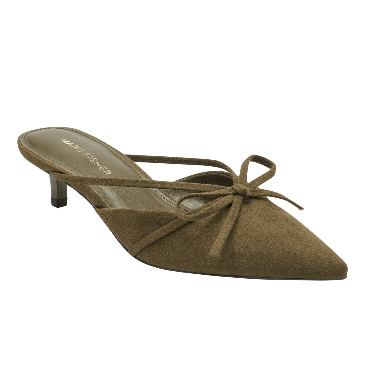 Florin Kitten Heel Mule - Olive Green | Marc Fisher