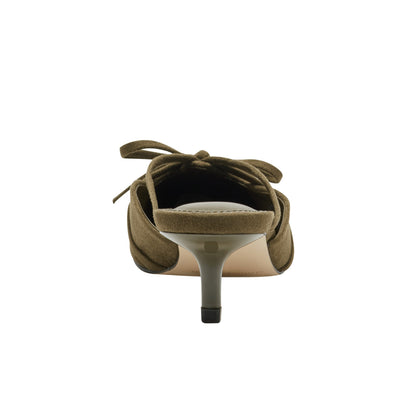 Florin Kitten Heel Mule - Olive Green | Marc Fisher
