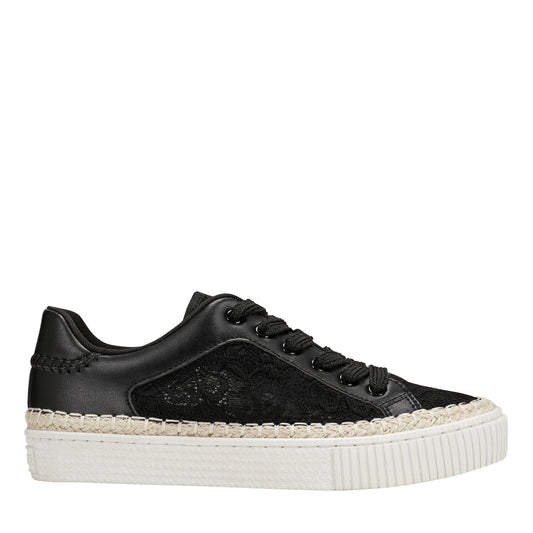 Spryng Platform Laceup Sneaker - Black/Lace | Marc Fisher