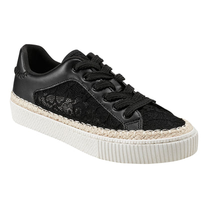 Spryng Platform Laceup Sneaker - Black/Lace | Marc Fisher