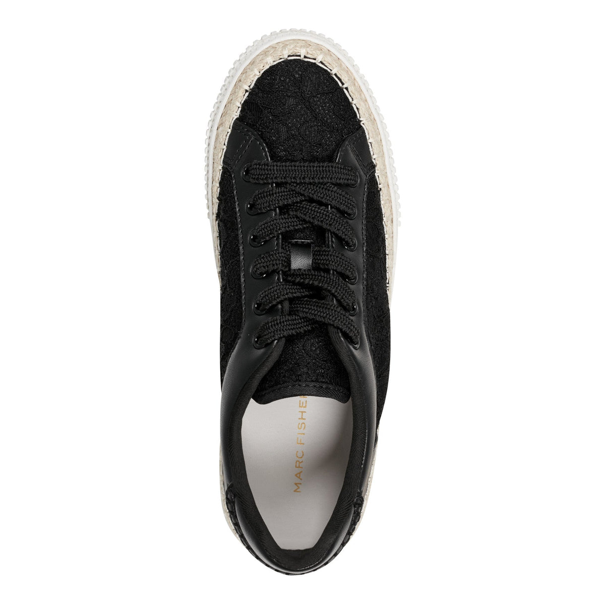 Spryng Platform Laceup Sneaker - Black/Lace | Marc Fisher