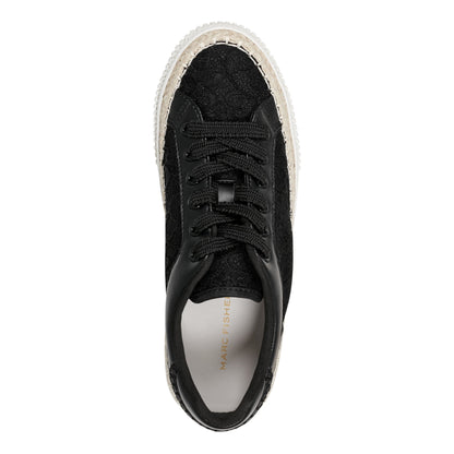 Spryng Platform Laceup Sneaker - Black/Lace | Marc Fisher