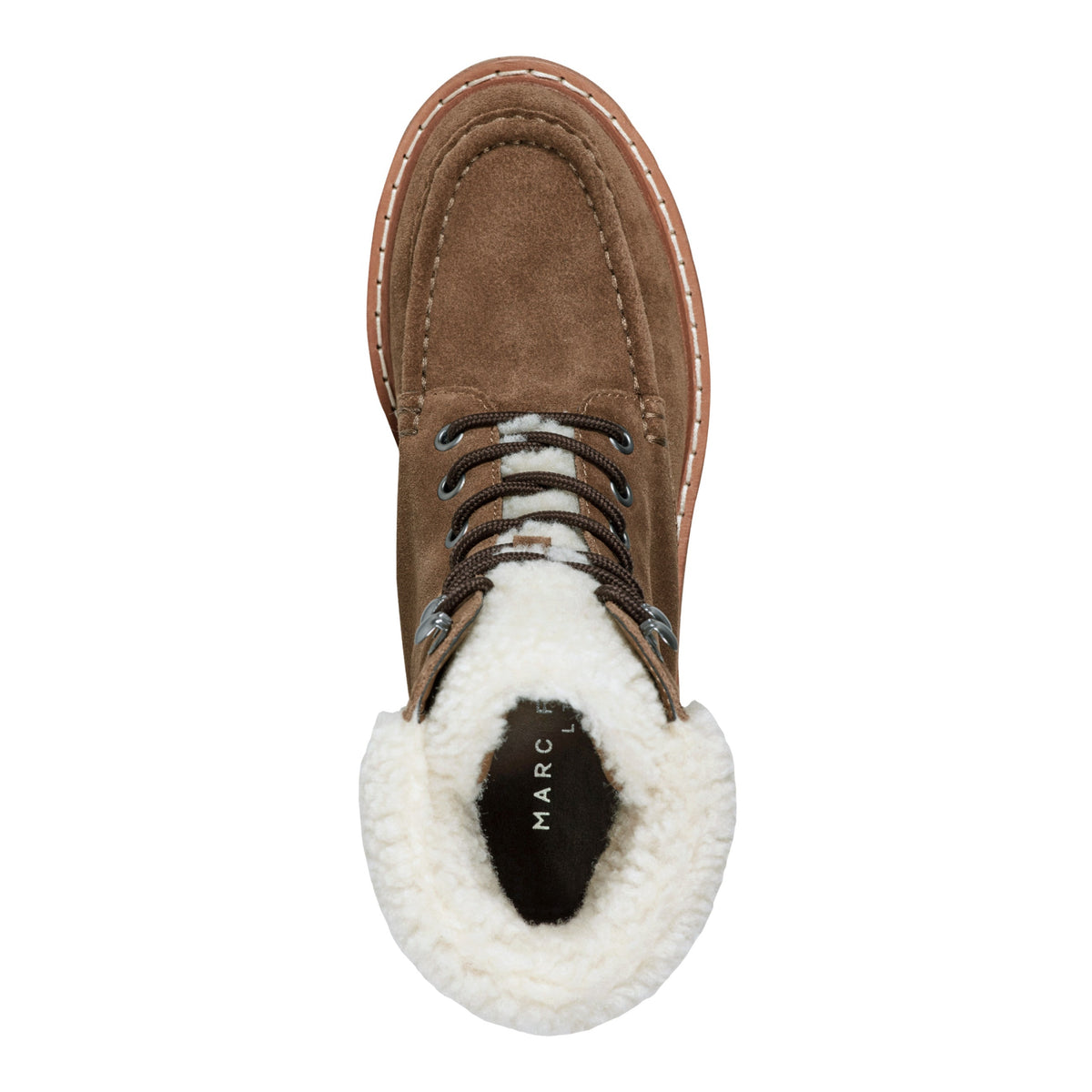Nallie Lace Up Bootie - Brown Suede | Marc Fisher