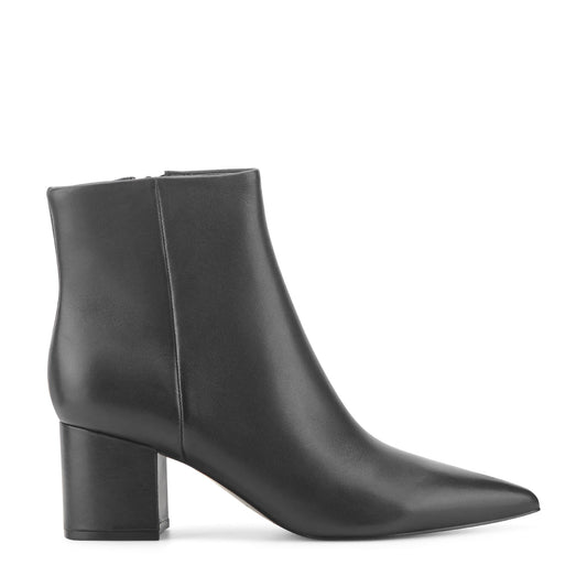 Jarli Pointy Leather Ankle Bootie - Black Leather | Marc Fisher