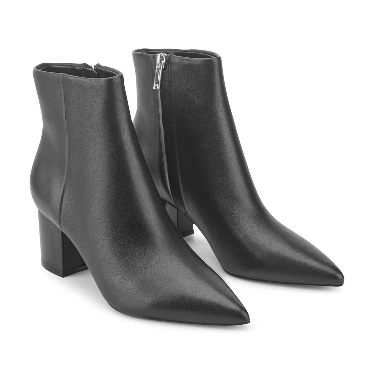Jarli Pointy Leather Ankle Bootie - Black Leather | Marc Fisher