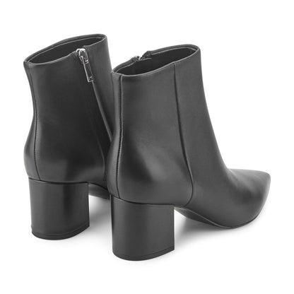 Jarli Pointy Leather Ankle Bootie - Black Leather | Marc Fisher