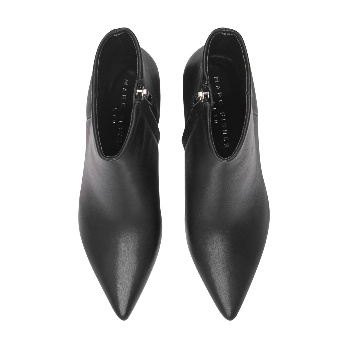 Jarli Pointy Leather Ankle Bootie - Black Leather | Marc Fisher