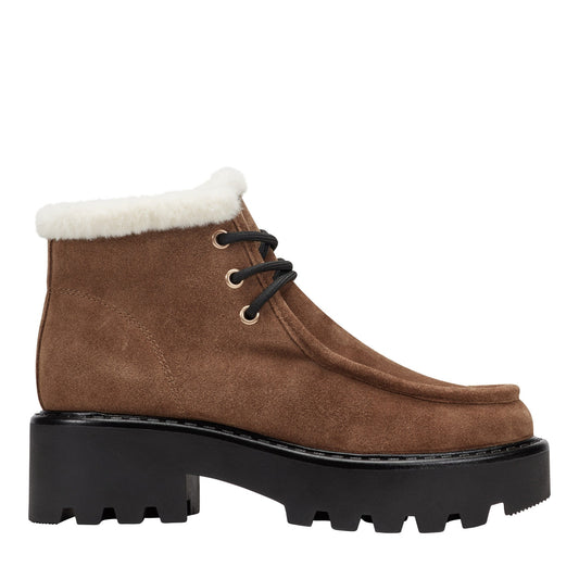 Percy Lug Sole Bootie - Brown Suede | Marc Fisher