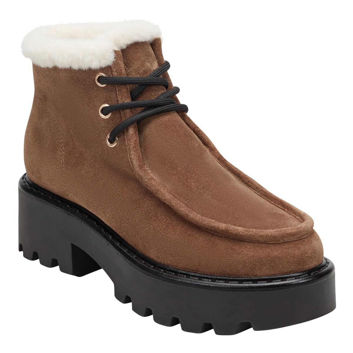 Percy Lug Sole Bootie - Brown Suede | Marc Fisher