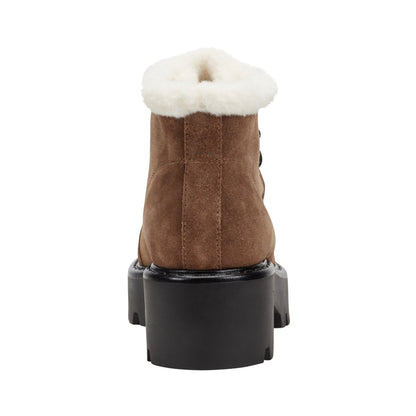 Percy Lug Sole Bootie - Brown Suede | Marc Fisher