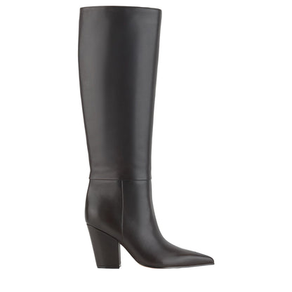 Estella Knee High Leather Boot - Dark Brown Leather | Marc Fisher