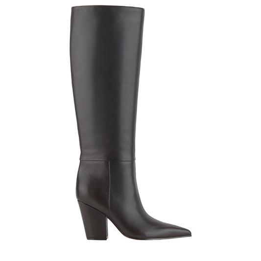 Estella Knee High Leather Boot - Dark Brown Leather | Marc Fisher