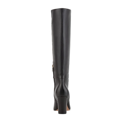 Estella Knee High Leather Boot - Dark Brown Leather | Marc Fisher
