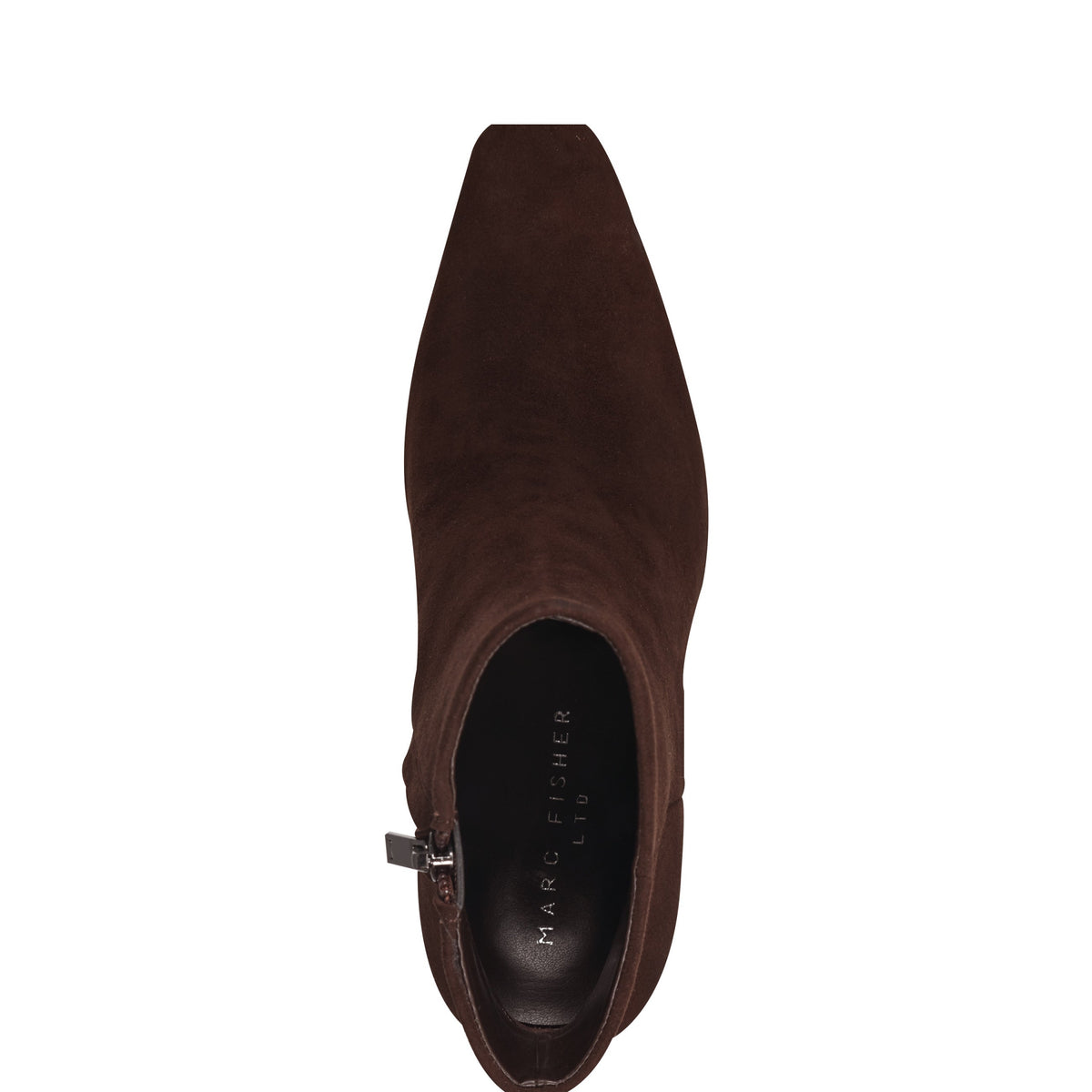 Novella Block Heel Leather Ankle Bootie - Dark Brown Suede | Marc Fisher