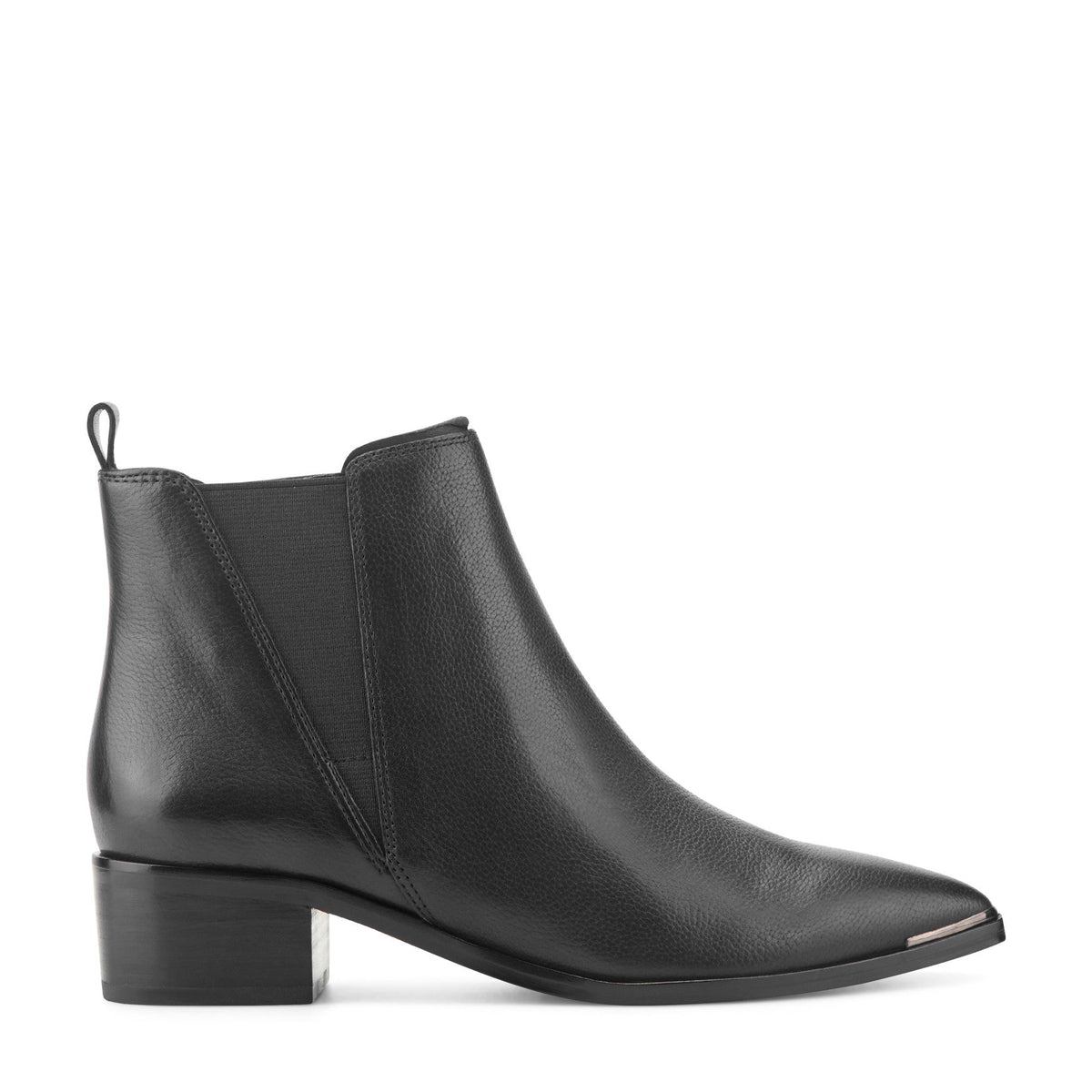 Yale Pointy Toe Chelsea Leather Bootie - Black Leather | Marc Fisher