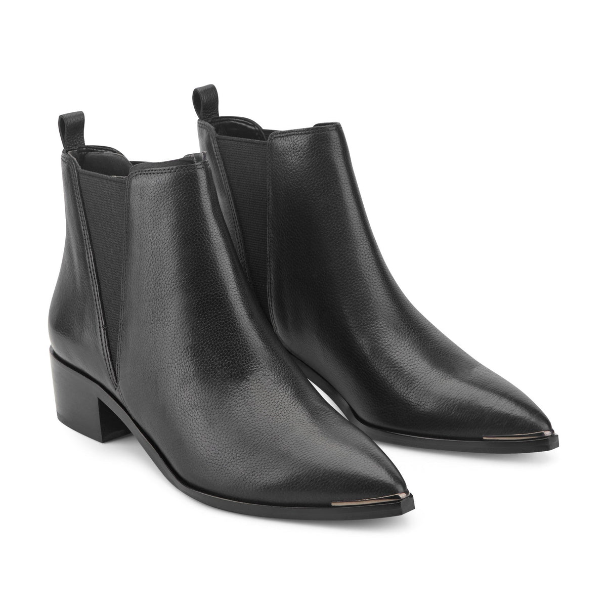 Yale Pointy Toe Chelsea Leather Bootie - Black Leather | Marc Fisher