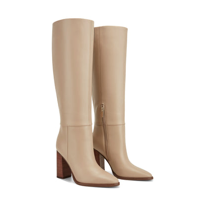Lannie Dress Leather Boot - Light Natural Leather | Marc Fisher