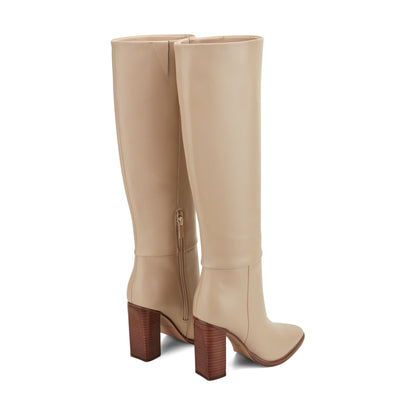 Lannie Dress Leather Boot - Light Natural Leather | Marc Fisher
