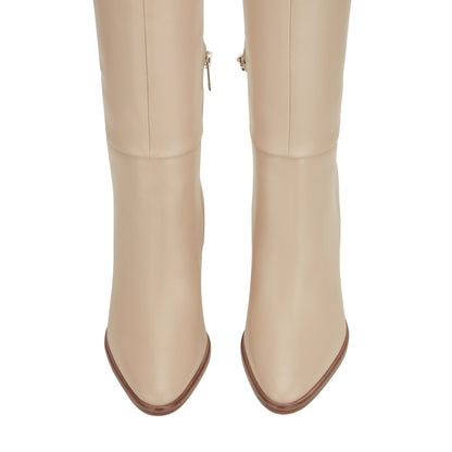 Lannie Dress Leather Boot - Light Natural Leather | Marc Fisher